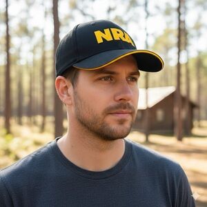 NRA National Rifle Association Cotton Hat Adjustable Baseball Cap Black/Yellow